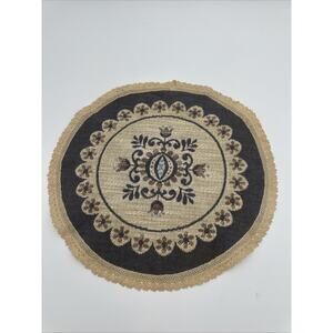 Vintage Austria Round Tapestry 100% Baumwolle 14” Diameter EUC